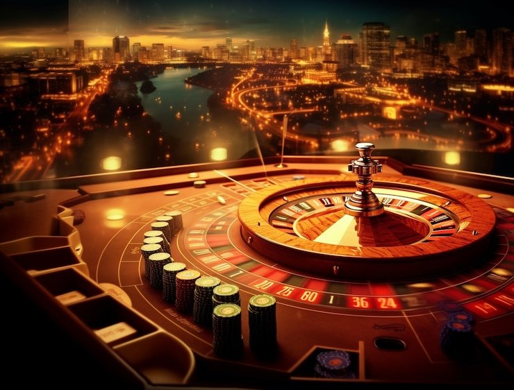 Host Monopoly Live kami di studio dengan kamera multi-angle dan roda permainan